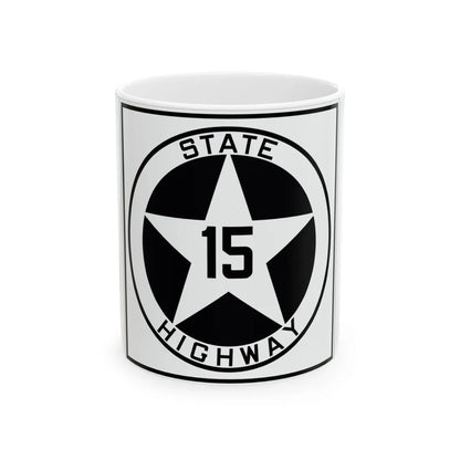 Texas 15 1917 (Texas) (Road Sign) White Coffee Mug 11oz - Go Mug Yourself