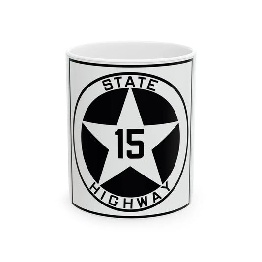 Texas 15 1917 (Texas) (Road Sign) White Coffee Mug 11oz - Go Mug Yourself