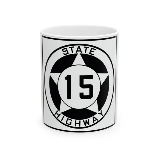 Texas 15 1935 (Texas) (Road Sign) White Coffee Mug 11oz - Go Mug Yourself