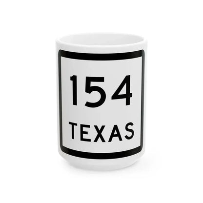 Texas 154 (Texas) (Road Sign) White Coffee Mug 15oz - Go Mug Yourself