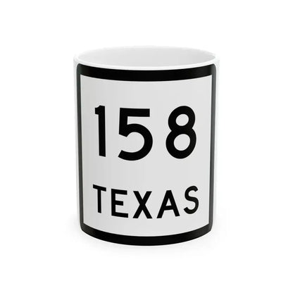 Texas 158 (Texas) (Road Sign) White Coffee Mug 11oz - Go Mug Yourself