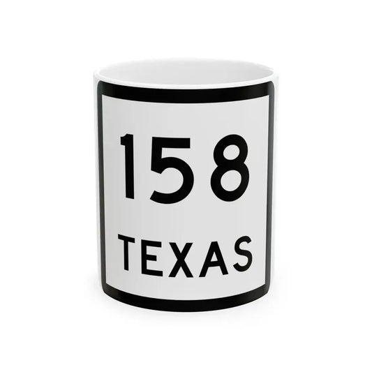 Texas 158 (Texas) (Road Sign) White Coffee Mug 11oz - Go Mug Yourself