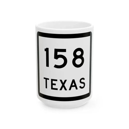 Texas 158 (Texas) (Road Sign) White Coffee Mug 15oz - Go Mug Yourself