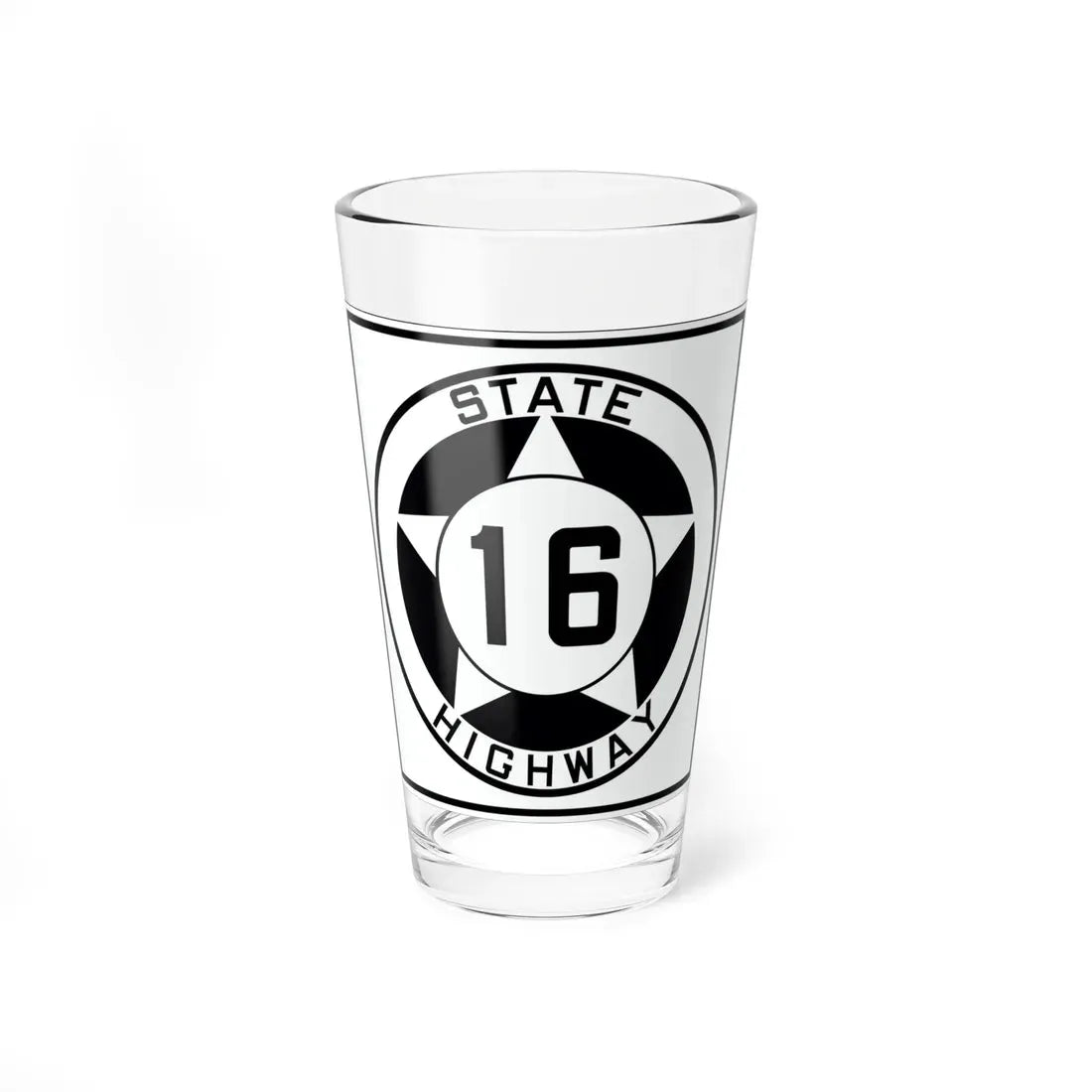 Texas 16 1935 (Texas) (Road Sign) Pint Glass 16oz 16oz - Go Mug Yourself