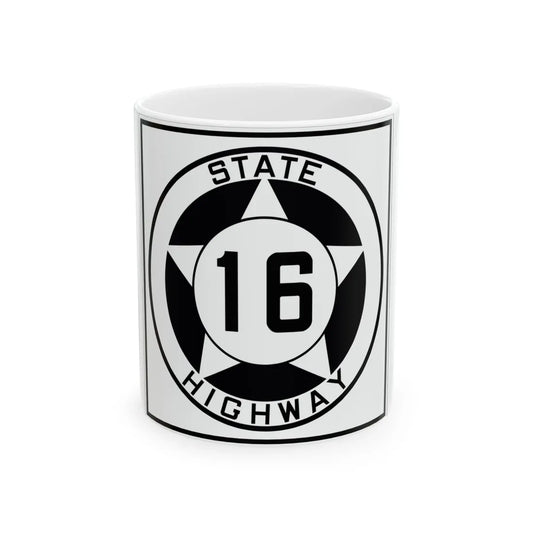 Texas 16 1935 (Texas) (Road Sign) White Coffee Mug 11oz - Go Mug Yourself