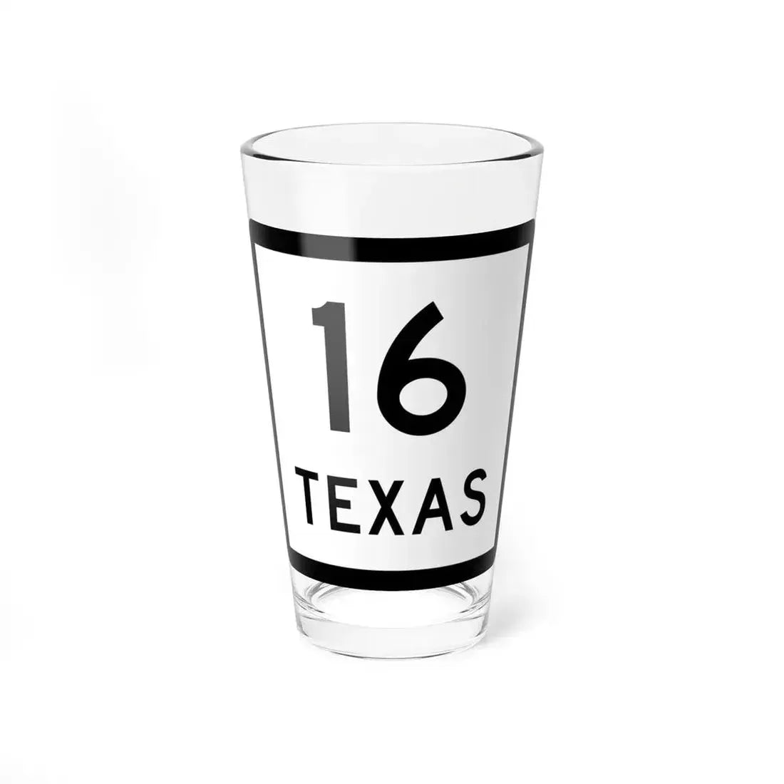 Texas 16 (Texas) (Road Sign) Pint Glass 16oz 16oz - Go Mug Yourself