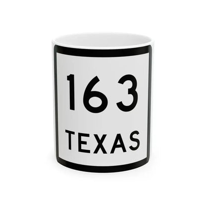 Texas 163 (Texas) (Road Sign) White Coffee Mug 11oz - Go Mug Yourself
