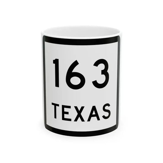 Texas 163 (Texas) (Road Sign) White Coffee Mug 11oz - Go Mug Yourself