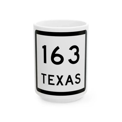 Texas 163 (Texas) (Road Sign) White Coffee Mug 15oz - Go Mug Yourself