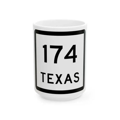 Texas 174 (Texas) (Road Sign) White Coffee Mug 15oz - Go Mug Yourself