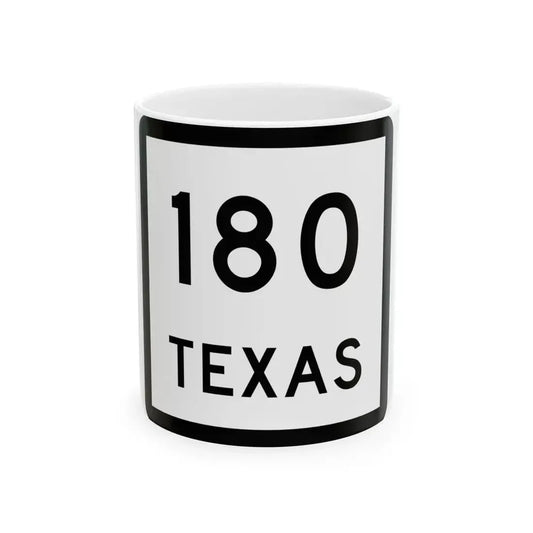 Texas 180 (Texas) (Road Sign) White Coffee Mug 11oz - Go Mug Yourself