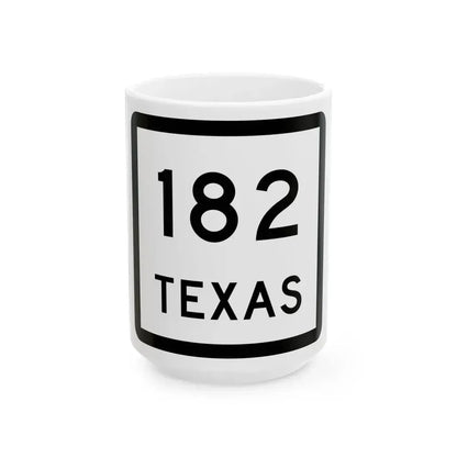 Texas 182 (Texas) (Road Sign) White Coffee Mug 15oz - Go Mug Yourself