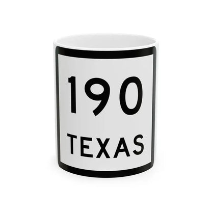 Texas 190 (Texas) (Road Sign) White Coffee Mug 11oz - Go Mug Yourself