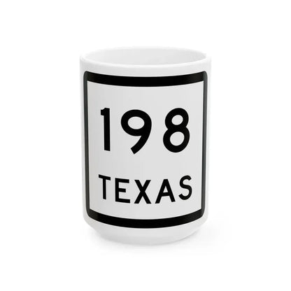 Texas 198 (Texas) (Road Sign) White Coffee Mug 15oz - Go Mug Yourself