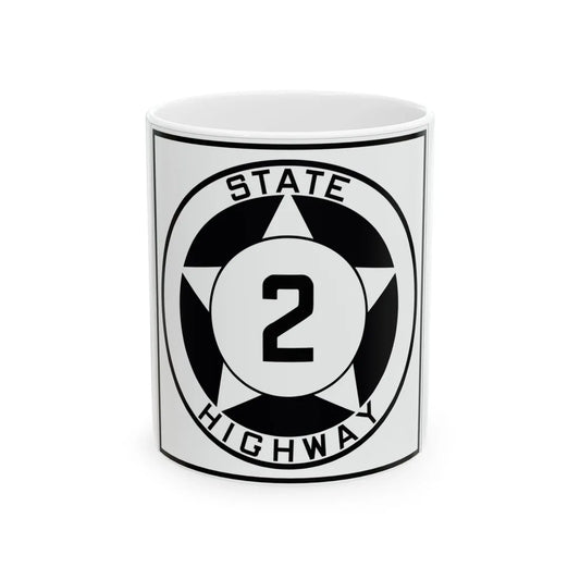 Texas 2 1935 (Texas) (Road Sign) White Coffee Mug 11oz - Go Mug Yourself