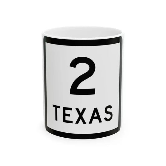 Texas 2 (Texas) (Road Sign) White Coffee Mug 11oz - Go Mug Yourself