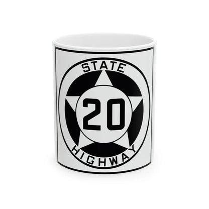 Texas 20 1935 (Texas) (Road Sign) White Coffee Mug 11oz - Go Mug Yourself