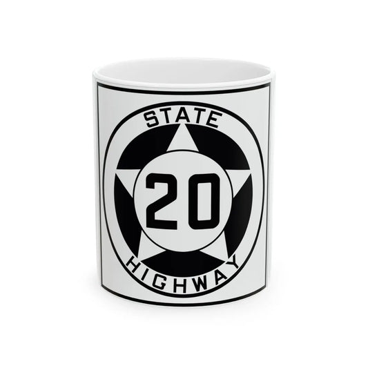 Texas 20 1935 (Texas) (Road Sign) White Coffee Mug 11oz - Go Mug Yourself