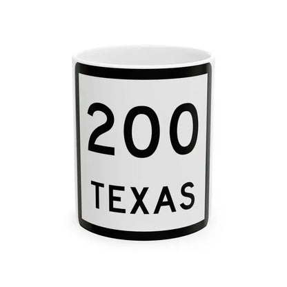 Texas 200 (Texas) (Road Sign) White Coffee Mug 11oz - Go Mug Yourself