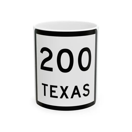 Texas 200 (Texas) (Road Sign) White Coffee Mug 11oz - Go Mug Yourself
