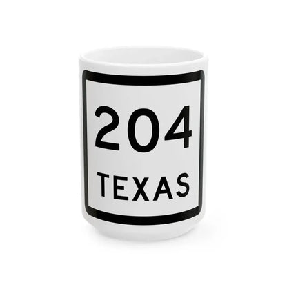 Texas 204 (Texas) (Road Sign) White Coffee Mug 15oz - Go Mug Yourself