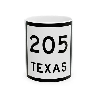 Texas 205 (Texas) (Road Sign) White Coffee Mug 11oz - Go Mug Yourself