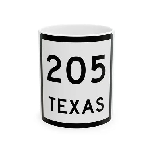 Texas 205 (Texas) (Road Sign) White Coffee Mug 11oz - Go Mug Yourself