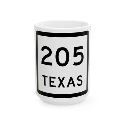 Texas 205 (Texas) (Road Sign) White Coffee Mug 15oz - Go Mug Yourself