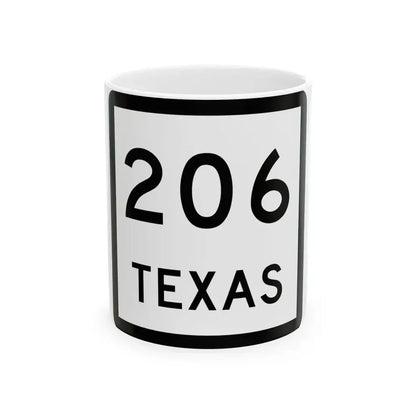 Texas 206 (Texas) (Road Sign) White Coffee Mug 11oz - Go Mug Yourself