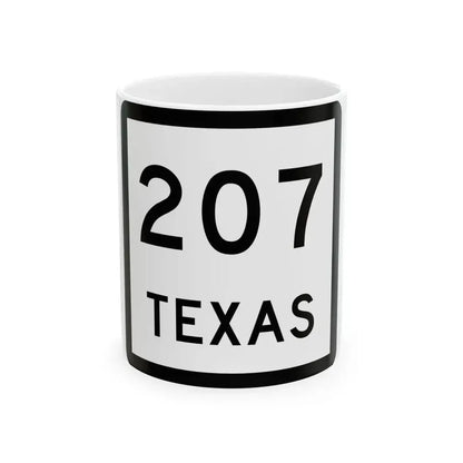 Texas 207 (Texas) (Road Sign) White Coffee Mug 11oz - Go Mug Yourself