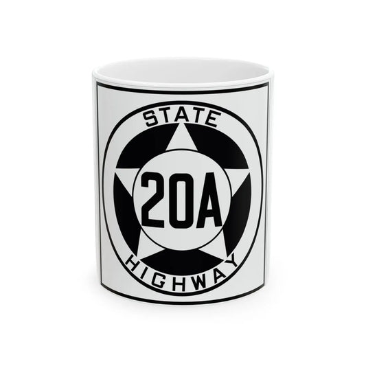 Texas 20A 1935 (Texas) (Road Sign) White Coffee Mug 11oz - Go Mug Yourself