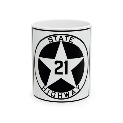 Texas 21 1917 (Texas) (Road Sign) White Coffee Mug 11oz - Go Mug Yourself