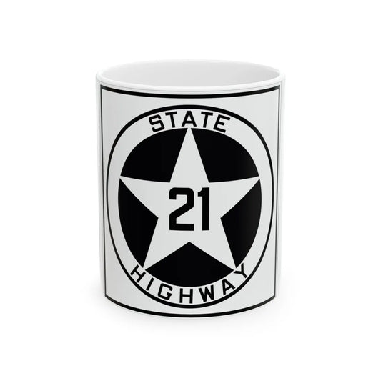 Texas 21 1917 (Texas) (Road Sign) White Coffee Mug 11oz - Go Mug Yourself
