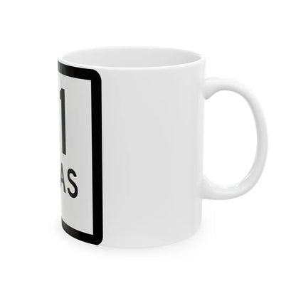 Texas 21-H (Texas) (Road Sign) White Coffee Mug - Go Mug Yourself