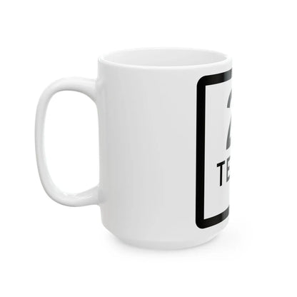 Texas 21-H (Texas) (Road Sign) White Coffee Mug - Go Mug Yourself