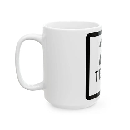 Texas 21-P (Texas) (Road Sign) White Coffee Mug - Go Mug Yourself