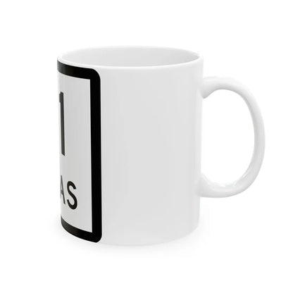 Texas 21 (Texas) (Road Sign) White Coffee Mug - Go Mug Yourself