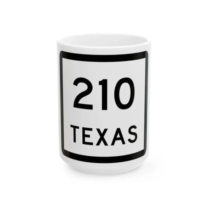 Texas 210 (Texas) (Road Sign) White Coffee Mug 15oz - Go Mug Yourself