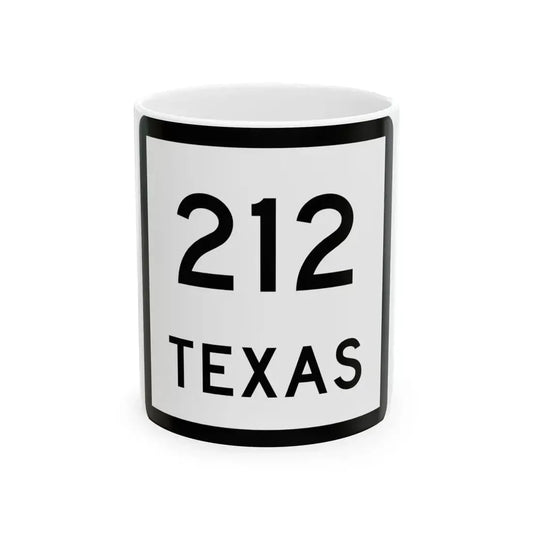 Texas 212 (Texas) (Road Sign) White Coffee Mug 11oz - Go Mug Yourself
