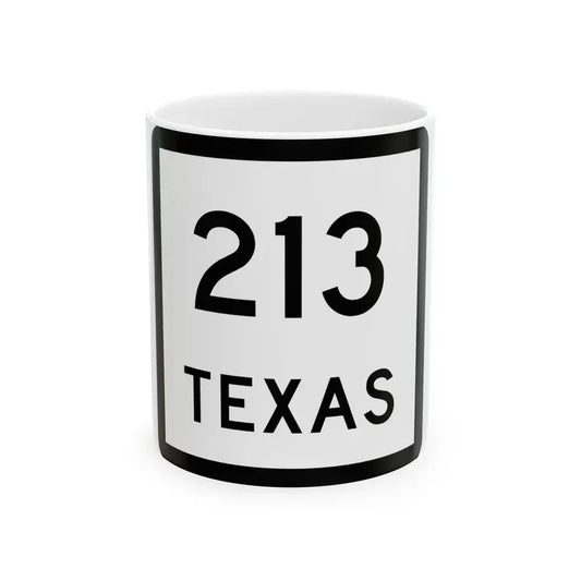 Texas 213 (Texas) (Road Sign) White Coffee Mug 11oz - Go Mug Yourself