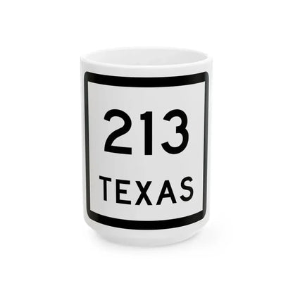 Texas 213 (Texas) (Road Sign) White Coffee Mug 15oz - Go Mug Yourself