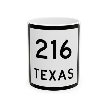 Texas 216 (Texas) (Road Sign) White Coffee Mug 11oz - Go Mug Yourself