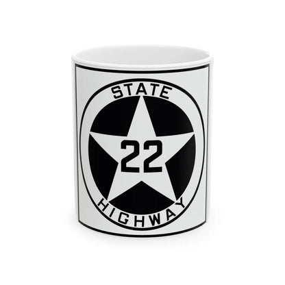 Texas 22 1917 (Texas) (Road Sign) White Coffee Mug 11oz - Go Mug Yourself