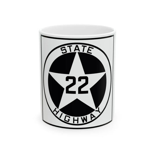 Texas 22 1917 (Texas) (Road Sign) White Coffee Mug 11oz - Go Mug Yourself