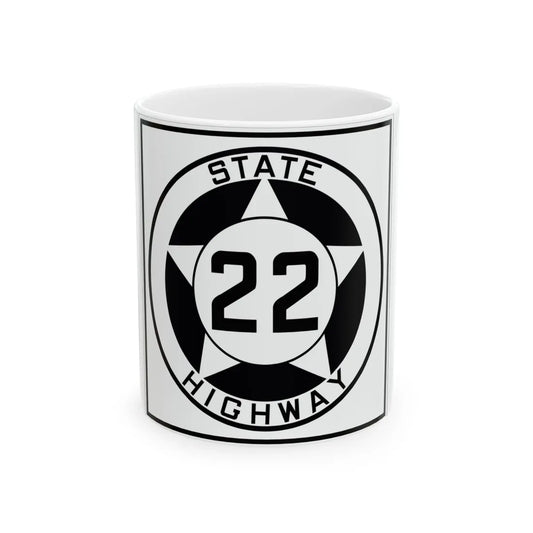 Texas 22 1935 (Texas) (Road Sign) White Coffee Mug 11oz - Go Mug Yourself