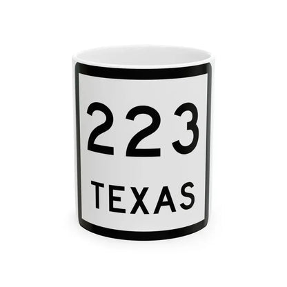 Texas 223 (Texas) (Road Sign) White Coffee Mug 11oz - Go Mug Yourself