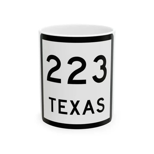 Texas 223 (Texas) (Road Sign) White Coffee Mug 11oz - Go Mug Yourself
