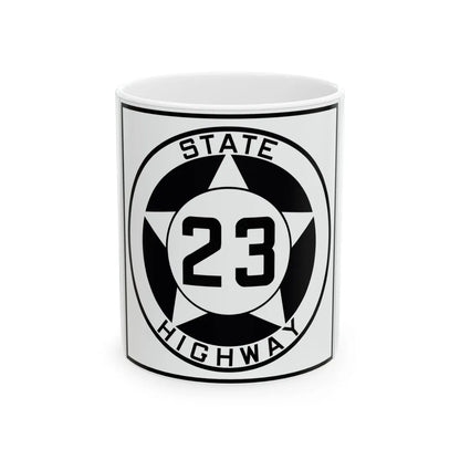 Texas 23 1935 (Texas) (Road Sign) White Coffee Mug 11oz - Go Mug Yourself