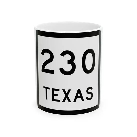 Texas 230 (Texas) (Road Sign) White Coffee Mug 11oz - Go Mug Yourself
