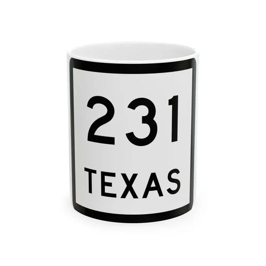 Texas 231 (Texas) (Road Sign) White Coffee Mug 11oz - Go Mug Yourself